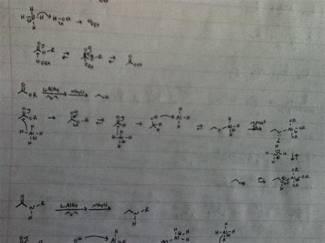 Confused about ester reaction with LiAlH4 / H2O. Picture of my mechanism / point I'm stuck at ...