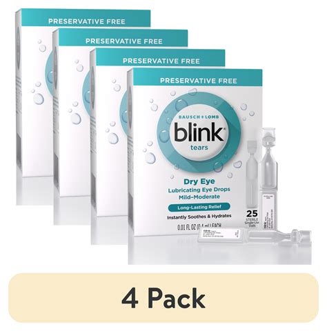 Brandclub - (4 pack) Blink Tears Eye Drops for Dry Eyes, Preservative