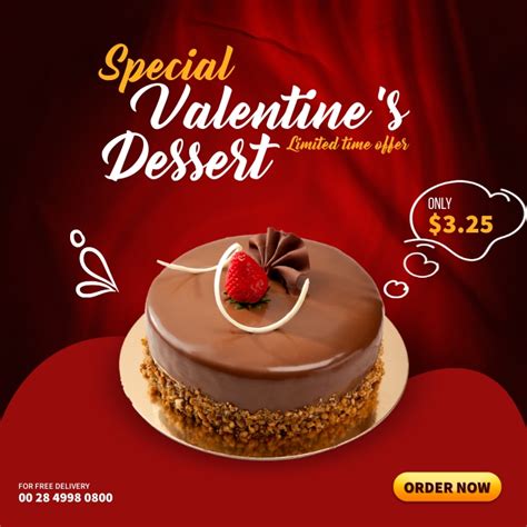 Special Valentine S Day Cake Template Postermywall