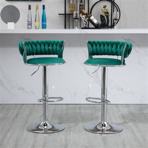 Lot de 2 tabourets de bar pivotants Chaises de comptoir réglables avec