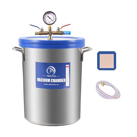 P PBAUTOS 9 Gallon Vacuum Chamber With Two Rubber Seals Tempered Glass