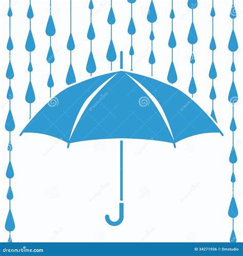 Vector Umbrella Protection From Rain Drops Royalty Free Stock Image