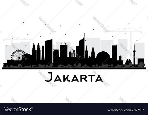 Jakarta City Skyline Silhouette Background Poster Template Download On