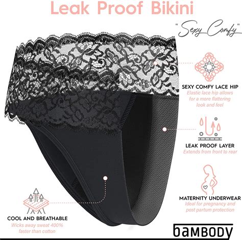 Leak Proof Bikini Light Medium Discharge Protection Period Black