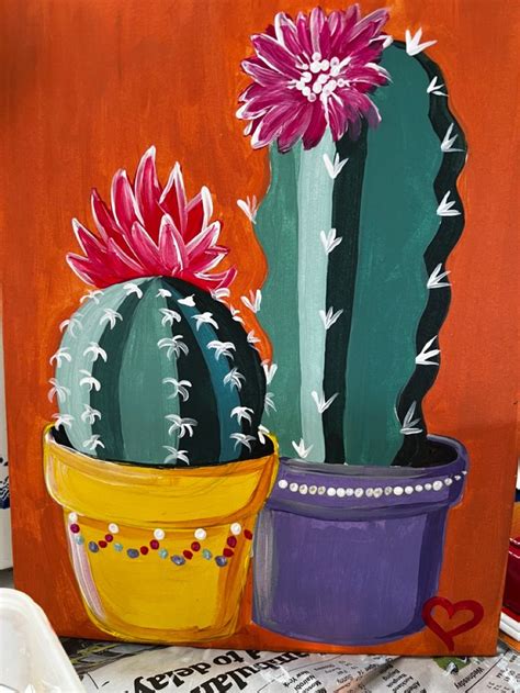 Cactus Painting Encanto Inspired In 2023 Cactus Flower Painting