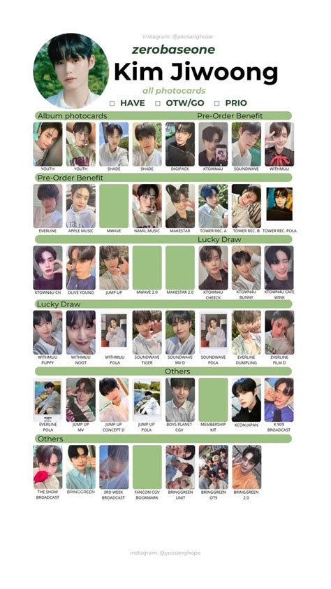 Jiwoong Photocards Template Photo Cards Photocard Templates