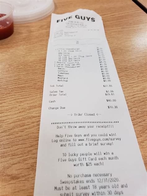 5 Guys Menu Nutrition 4