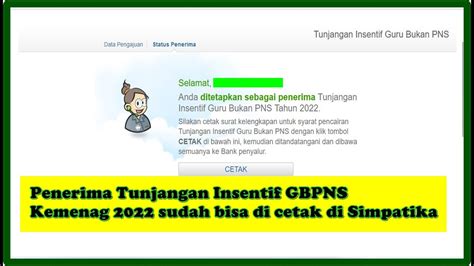 Penerima Tunjangan Insentif GBPNS Kemenag Tahun 2022 Sudah Bisa Di