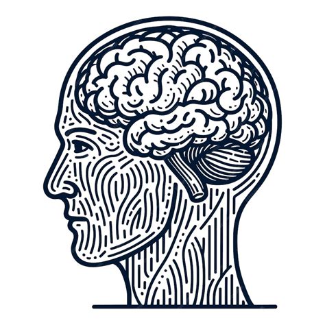 Premium Vector Human Head And Brain Drawing Line