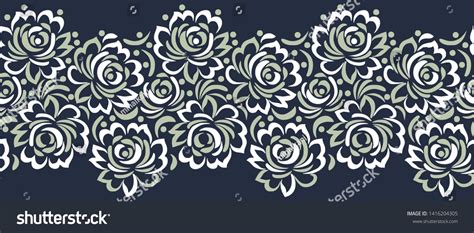 Seamless Vector Rose Flower Border Design Stock Vector (Royalty Free) 1416204305 | Shutterstock