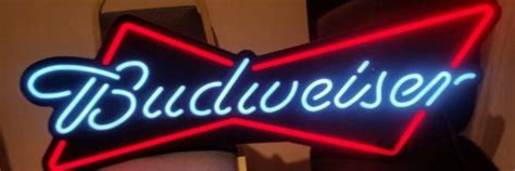 Budweiser Iconic Bowtie Led Opti Neon Beer Sign In Excellent