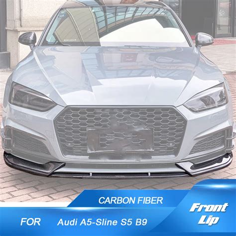 Carbon Fiber Frp 3pcs Front Bumper Lip Spoiler Apron For Audi A5 Sline