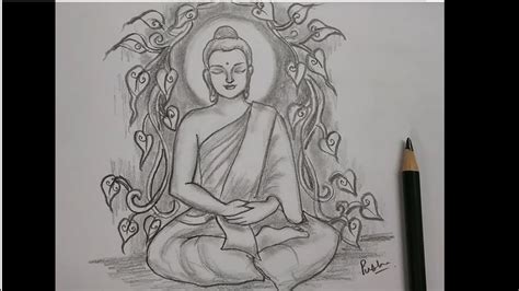 Pencil Art Gautam Buddha Sketch Gautam Buddha Pencil Sketch Pencil