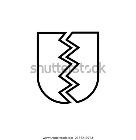 Graphic Flat Broken Shield Icon Your Stock Vector Royalty Free 2135219943 Shutterstock