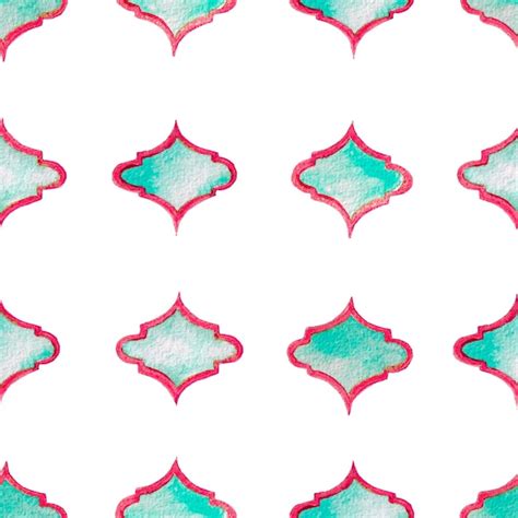 Premium Photo Quatrefoil Seamless Pattern Green And Teal Rhombus