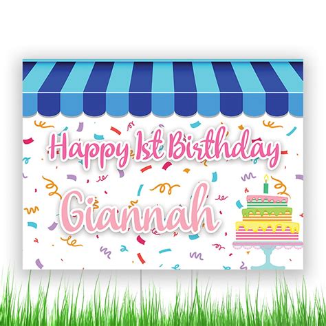 Happy Birthday Personalized Yard Sign 1st Birthday Custom Yard Sign Etsy