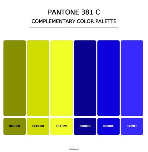 Pantone 381 C Color Palettes