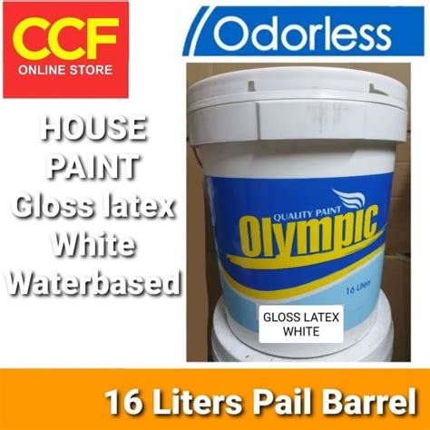 Olympic House Paint Gloss Latex White Odorless 16 Liter Lazada Ph