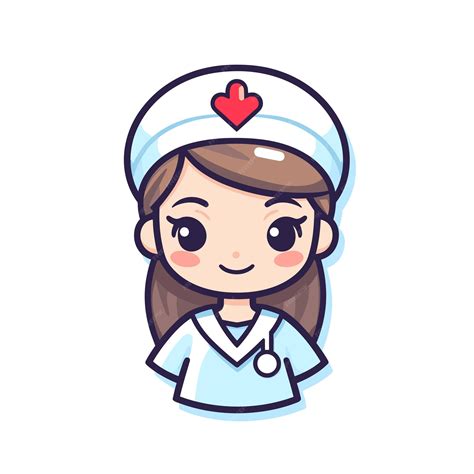 Premium Vector | A cartoon illustration of a female nurse with a heart