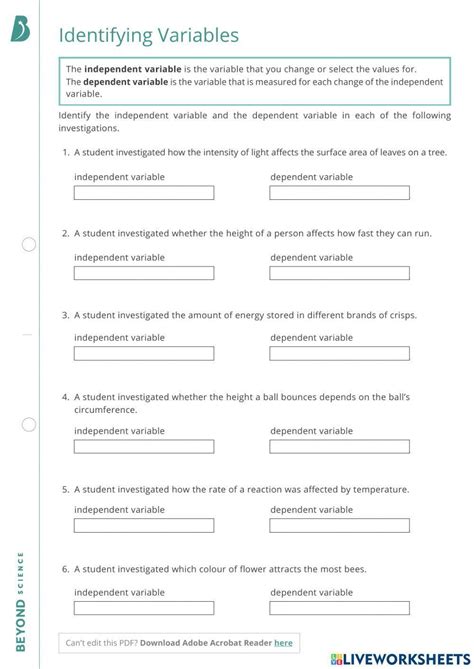 Free Variables In Science Worksheet Download Free Variables In Science Worksheet Png Images