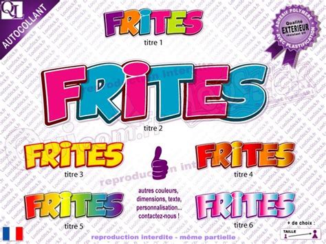 Vente Autocollant Titre Frites Cartoon Loostick Quicom