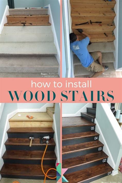 From Carpet To Diy Hardwood Stairs Step By Step Tutorial Wood Stairs