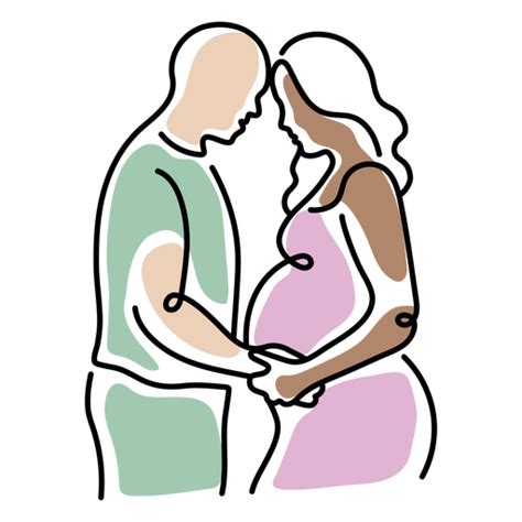 Diseño Png Y Svg De Hombre Y Mujer Embarazada Cogidos De La Mano Para