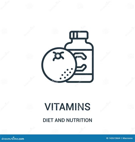 Vitamins Icon Vector From Diet And Nutrition Collection Thin Line