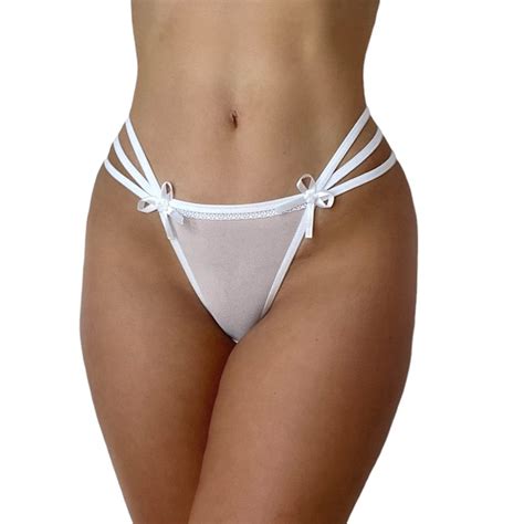 Calcinha Lingerie Fio Dental De Tiras Em Tule Tanga Strappy Shopee Brasil