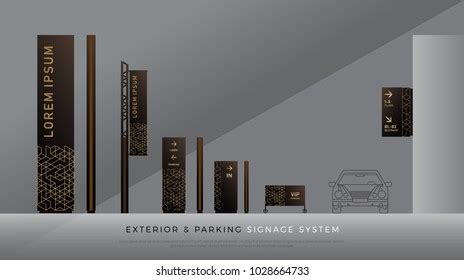 Exterior Parking Signage Direction Pole Wall Stock Vector (Royalty Free) 1028664733 | Shutterstock