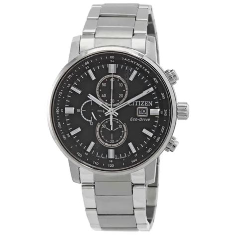 Citizen Eco Drive Chronograph Stainless Steel Black Dial Ca E