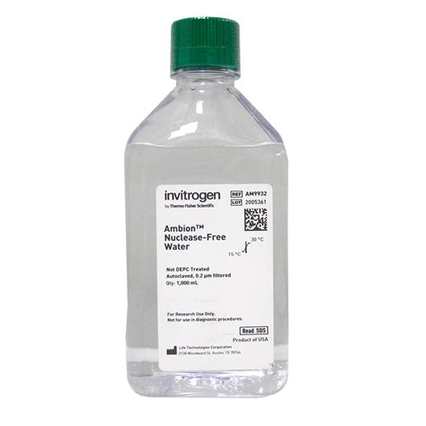 Nuclease Free Water Ambion Am Ml