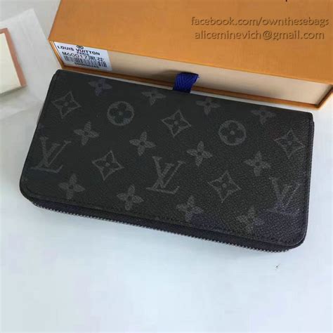 Louis Vuitton Monogram Eclipse Canvas Zippy Wallet M M