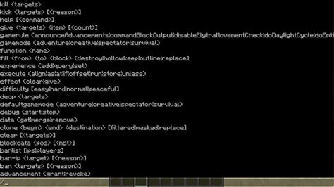 Minecraft Commands List