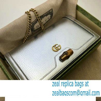 Gucci Diana Mini Bag With Bamboo Silver Zealbag Ru