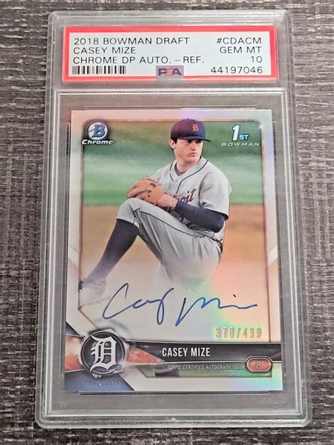 Casey Mize 2018 Bowman Draft CDA CM Chrome DP Auto Refractor 499