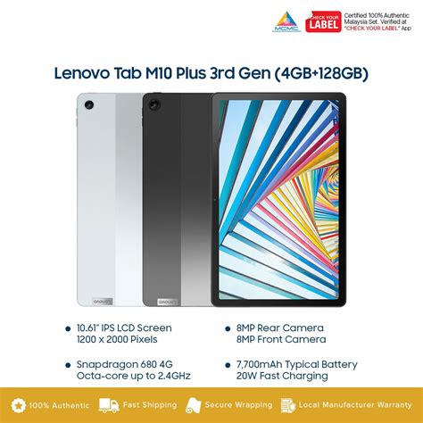 Lenovo Tab M10 Plus 3rd Gen Price In Malaysia Specs KTS