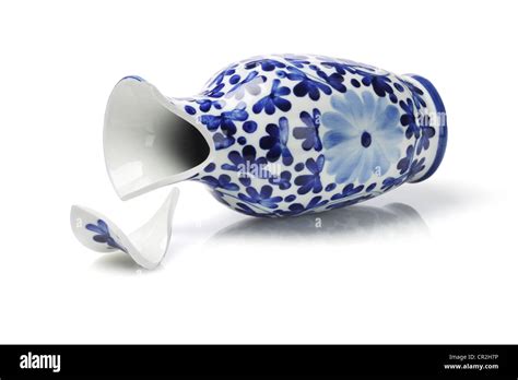 Broken Porcelain Vase Lying on White Background Stock Photo - Alamy