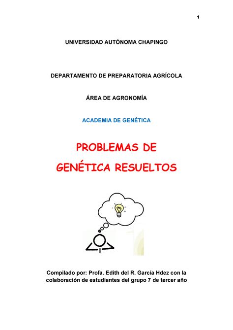 Genetica Problemas resueltos de genética UNIVERSIDAD AUTÓNOMA