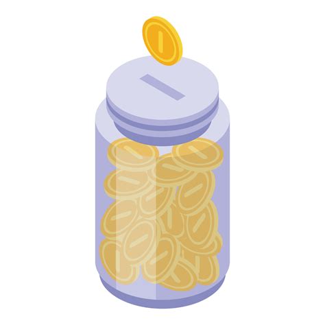 Successful Campaign Coin Jar Icon Isometric Style 15872946 Vector Art