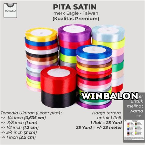 Pita Satin Kain Inch Warna Polos Lazada Indonesia