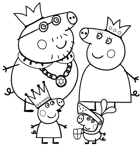 Peppa Pig Family Coloring Pages - Coloring Home