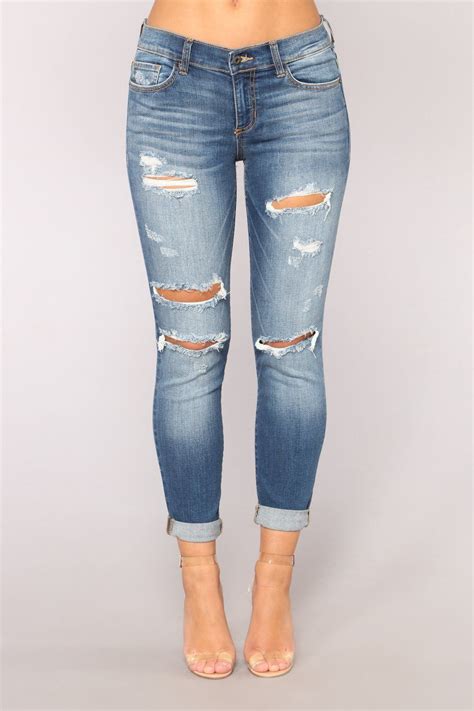 Ingrid High Rise Distressed Jeans Dark Denim Distressed Jeans Dark