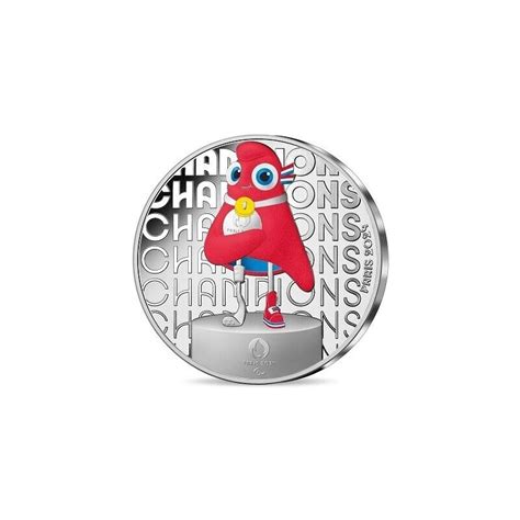 FRANCE 2023 Mascot COLOR 50 Silver Coin PHRYGES Olympic Ga PARIS 2024