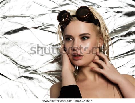 Sexy Blonde Woman Dreadlocks Welding Glasses Stock Photo Shutterstock