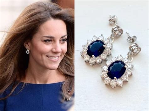 Kate Middleton Sapphire Blue Cubic Zirconia Art Deco Earring - Etsy