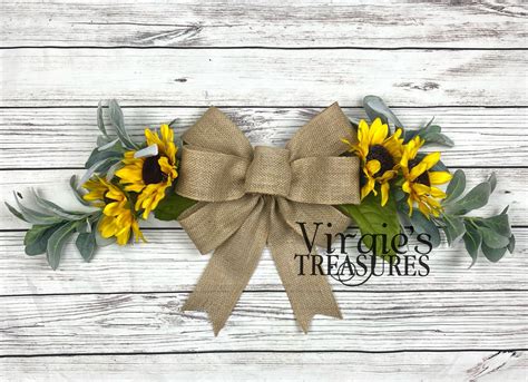 Wall Swag Farmhouse Swag Sunflower Wall Swag Greenery Swag Etsy