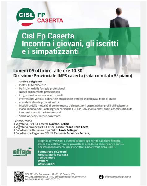 La Cisl Fp Incontra I Giovani E Gli Iscritti All Inps Caserta