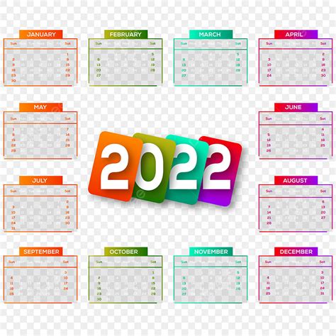 Annual Calendar Vector Art PNG Modern Annual Calendar Design For 2022