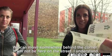 Public Pick Ups Euro Chick Flashes Ass For Cash Starring Eveline